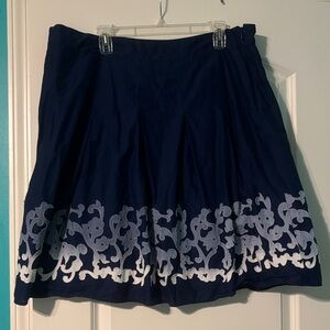 Style & Co. Dark Blue A-Line Skirt with Detail